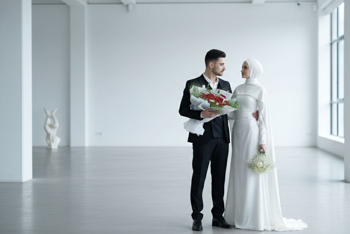 robe de mariage robe de mariée voilée hijabi mariée hijab nikah nikkah