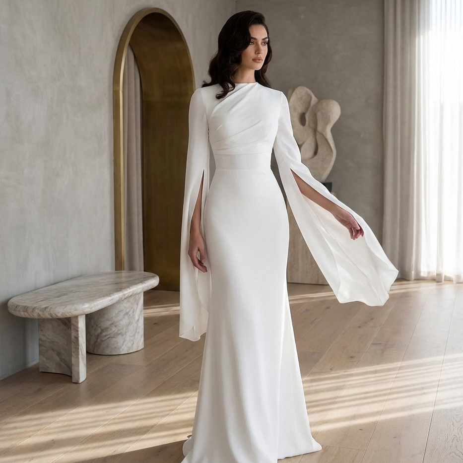 robe nikkah mariage hijab voilée modeste