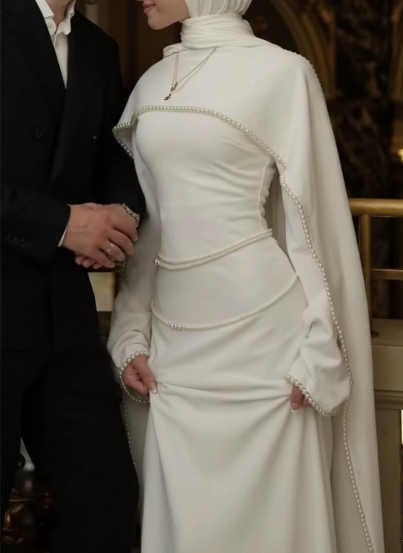 robe de mariage robe de mariée voilée hijabi mariée hijab nikah nikkah