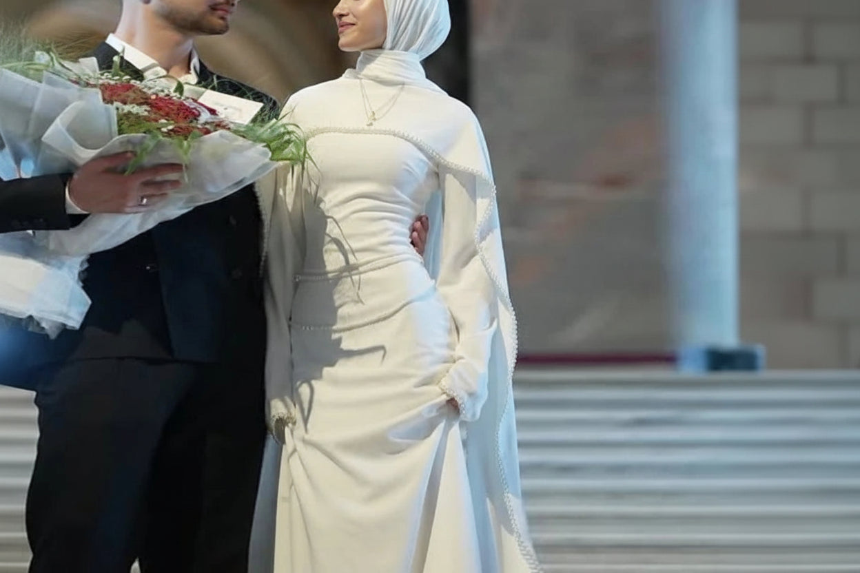 robe de mariage robe de mariée voilée hijabi mariée hijab nikah nikkah